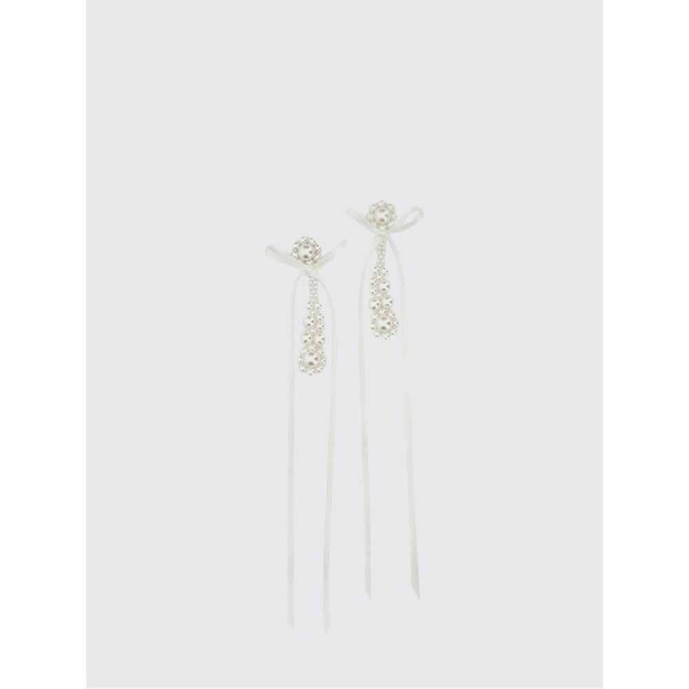 Simone Rocha Women Simone Rocha Faux Pearl And Resin Bow Drop Earrings